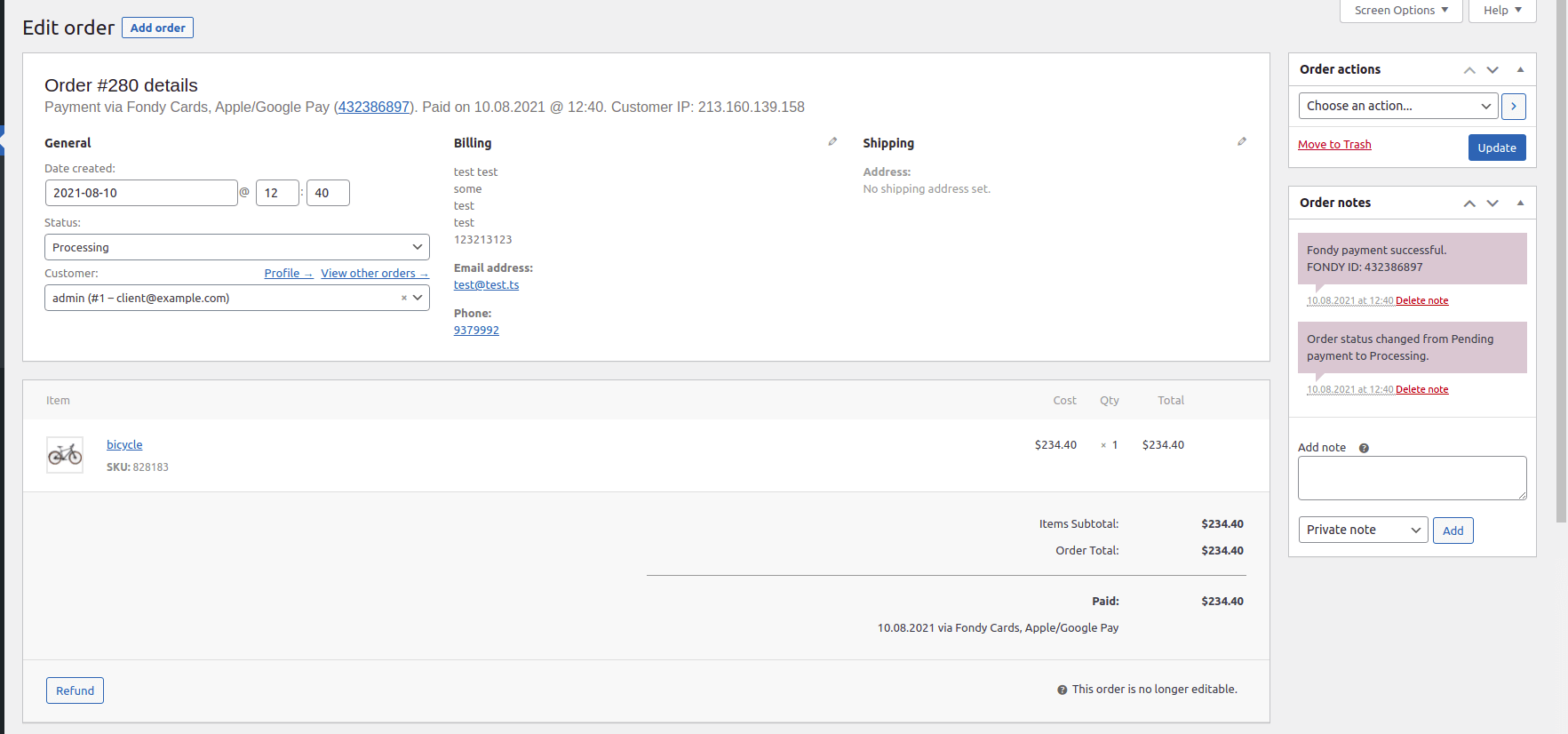 WooCommerce payment gateway module for WordPress